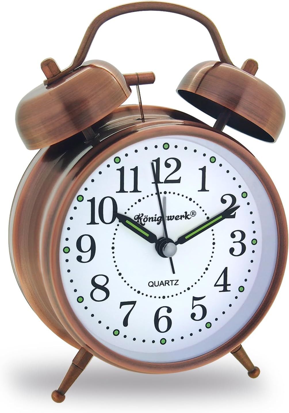 Wecker für schwere Schläfer, 4 Zoll lauter Doppelglockenwecker batteriebetrieben Nicht tickend mit Hintergrundbeleuchtung für Schlafzimmer Heimdekoration