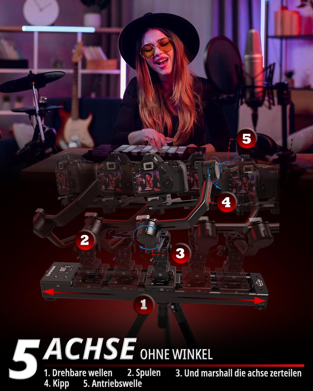 Shark Slider Nano II-660 Motorisierter Kamera Slider,Mobile APP/IPS-Touchscreen-Steuerung,360°-Panoramaaufnahme, kompatibel mit DJI RS2, RS2 Pro, RS3 Pro, RS4, RS4 Pro Stabilisatoren