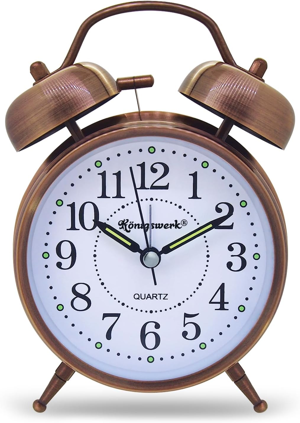 Wecker für schwere Schläfer, 4 Zoll lauter Doppelglockenwecker batteriebetrieben Nicht tickend mit Hintergrundbeleuchtung für Schlafzimmer Heimdekoration