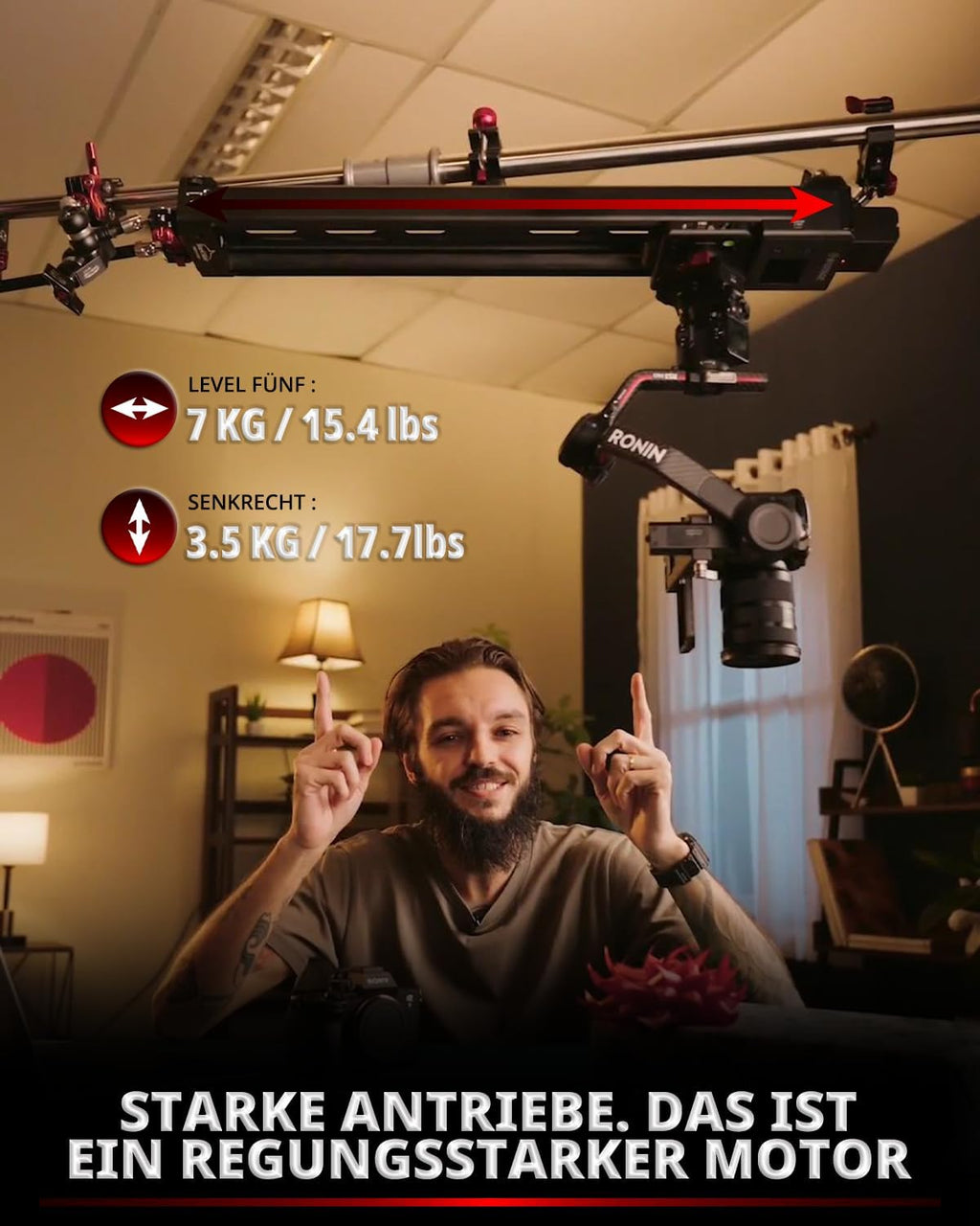 Shark Slider Nano II-660 Motorisierter Kamera Slider,Mobile APP/IPS-Touchscreen-Steuerung,360°-Panoramaaufnahme, kompatibel mit DJI RS2, RS2 Pro, RS3 Pro, RS4, RS4 Pro Stabilisatoren