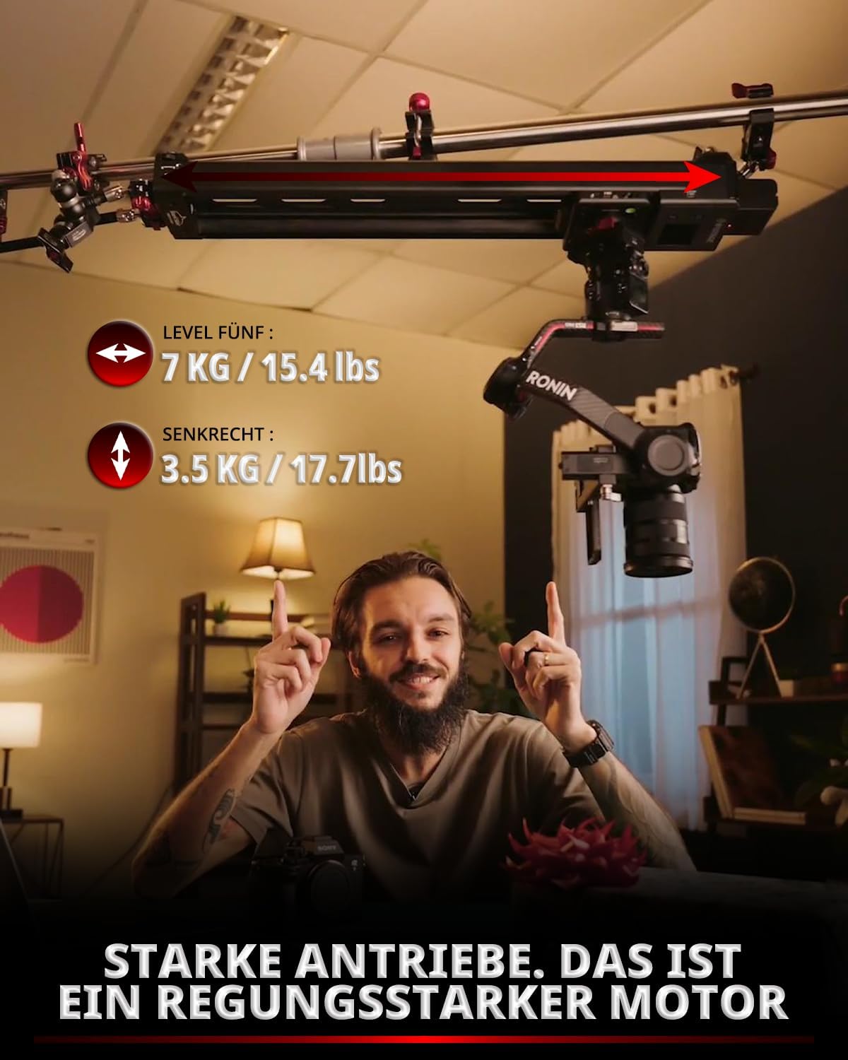 Shark Slider Nano II-660 Motorisierter Kamera Slider,Mobile APP/IPS-Touchscreen-Steuerung,360°-Panoramaaufnahme, kompatibel mit DJI RS2, RS2 Pro, RS3 Pro, RS4, RS4 Pro Stabilisatoren